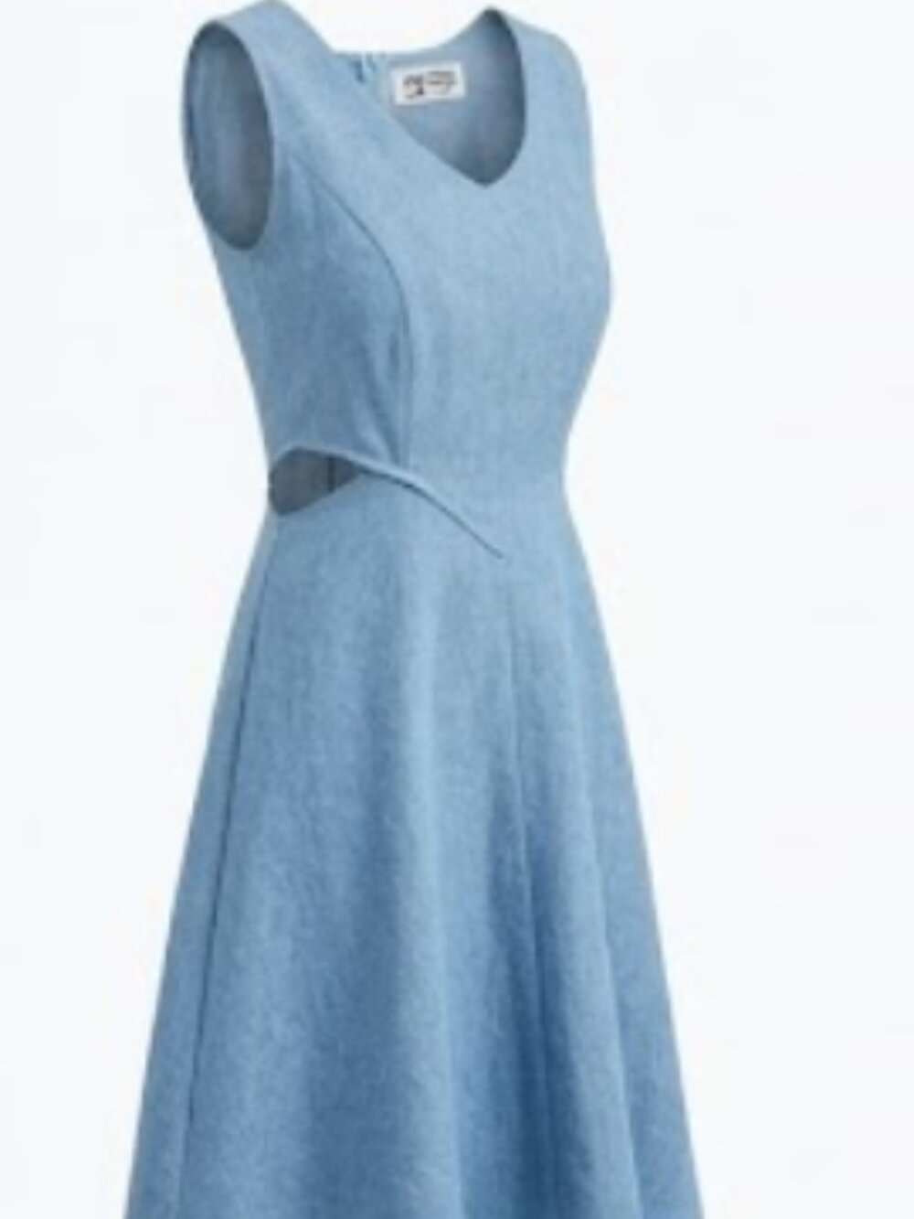Handcrafted Denim Dress 100% Cotton Fit & Flare Cutout Petite NWOT Petite Small